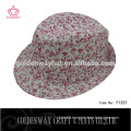 Top quality Wholesale Fashion children printed floral fedora hat